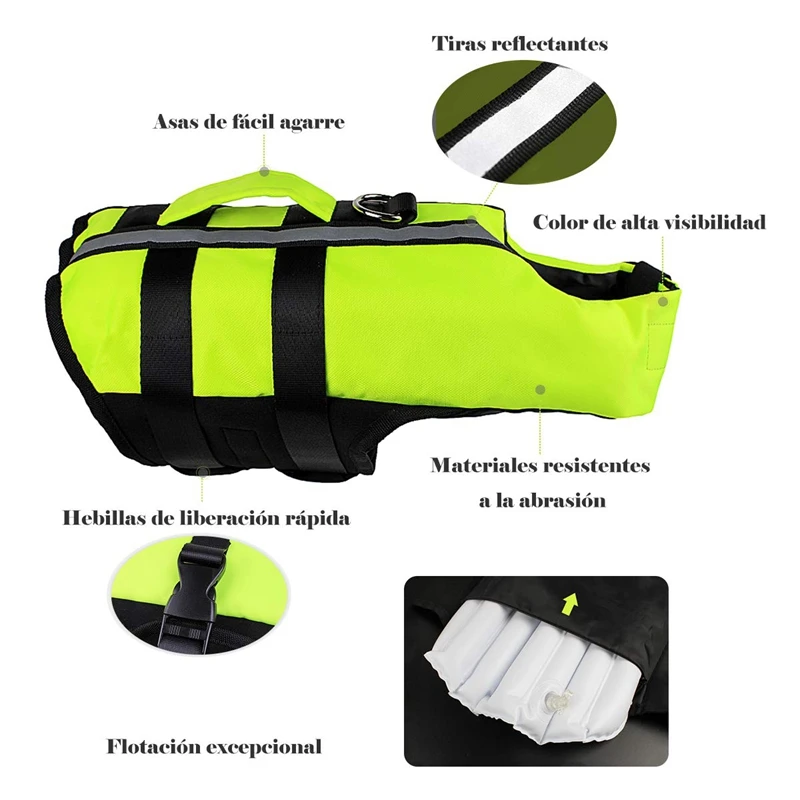 SEWS-Dog Life Jacket - Folding Dog Life Vest, Portable Airbag Dog Swimming Jacket Vest