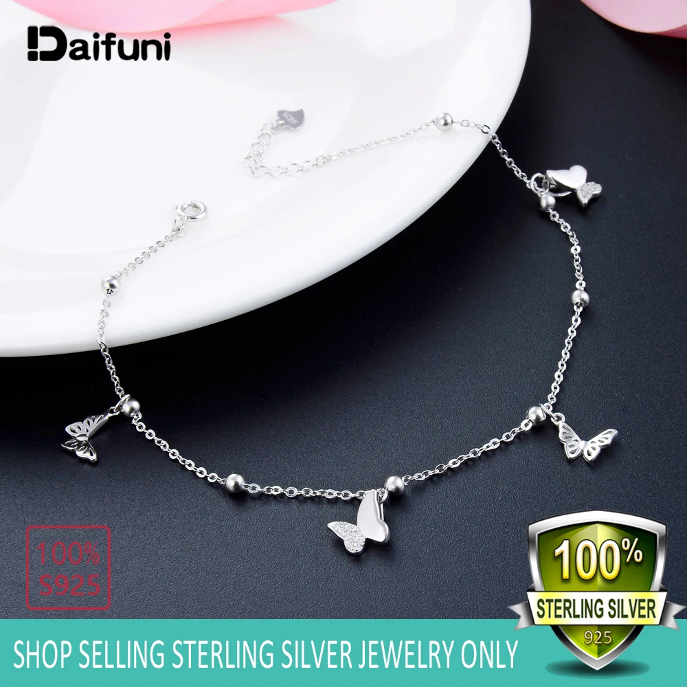 de Plata de Ley 925 con forma de mariposa para pulsera de cadena, Sandalia de pie de playa, regalo|Pulsera de tobillo| - AliExpress
