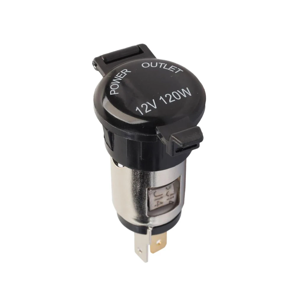 12V Waterproof Marine Motorbike Car  Lighter Socket Power Outlet Black