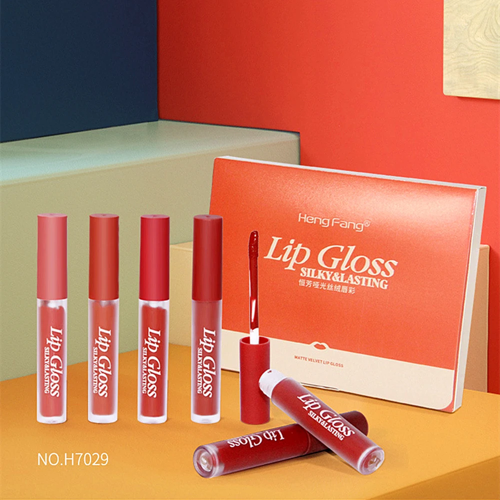 6PCS/SET pumpkin lip gloss by Hengfang smooth silky lip cream long lasting waterproof velvet matte liquid lipstick AM115 6PCS/SET pumpkin lip gloss by Hengfang smooth silky lip cream long lasting waterproof velvet matte liquid lipstick AM115