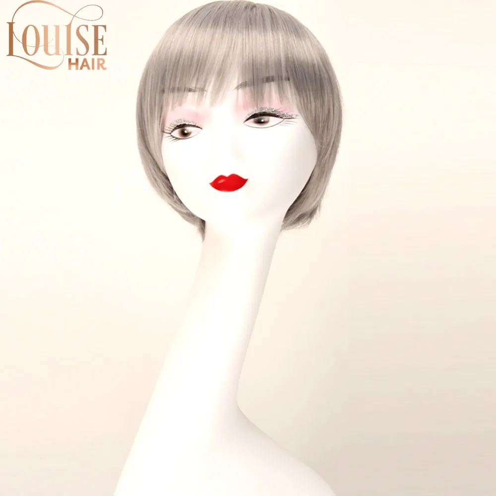 Парик Louise Hair 28 см короткий серый парик Лолиты синтетический Аниме Косплей