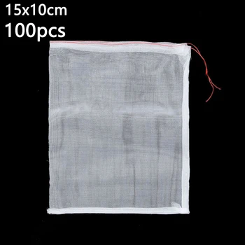 

100Pcs/set Polyethylene Protect Mesh Bag Garden Plant Fruit Protect Drawstring Net Bag Against Insect Pest Bird