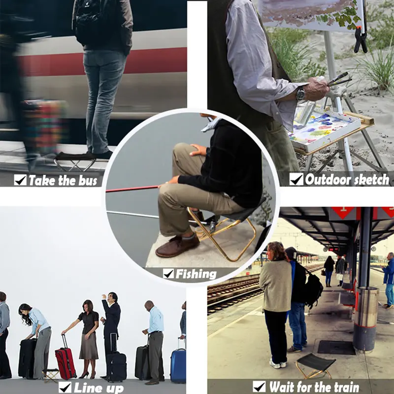 New Upgrade Foldable Stool Aluminum Alloy Ultra-light Portable Small Chair Outdoor Simple Folding Fishing Seat Sketching Camping New Upgrade Foldable Stool Aluminum Alloy Ultra-light Portable Small Chair Outdoor Simple Folding Fishing Seat Sketching Camping