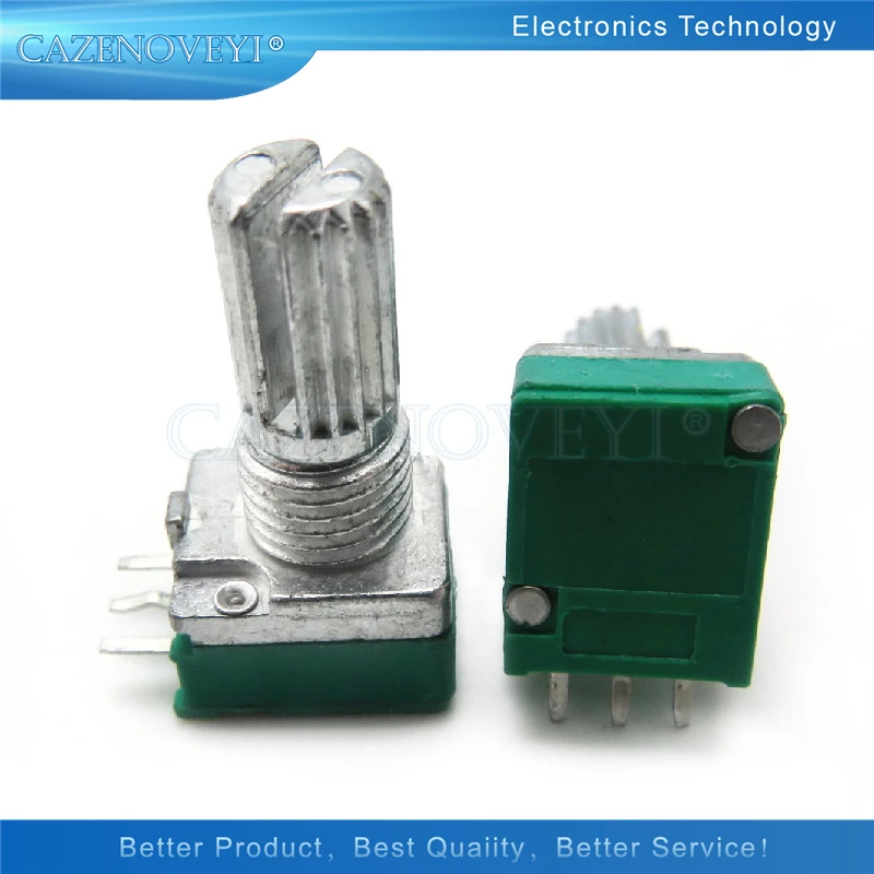 RK097N B1K B5K B10K B20K B50K B100K B500K B250K B5K switch audio 3pin shaft 15mm amplifier sealing potentiometer 5pcs/lot