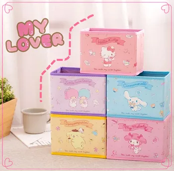 

Desktop Storage Basket Cute Melody Pudding Dog Home Organizer pu leather Sundries Storage Box Cabinet Underwear Storage Bag