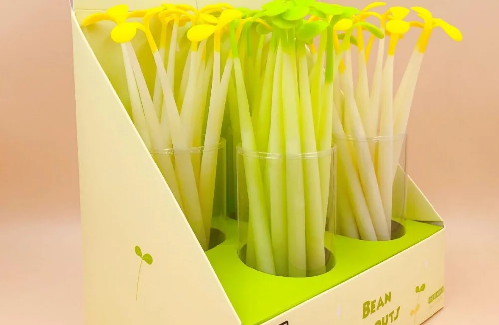 Pretty bean sprouts гелевая ручка милый мультфильм школьный подарок Студенческая гелевая чернильная ручка офисная черная письменная ручка детская ручка 48 шт./лот