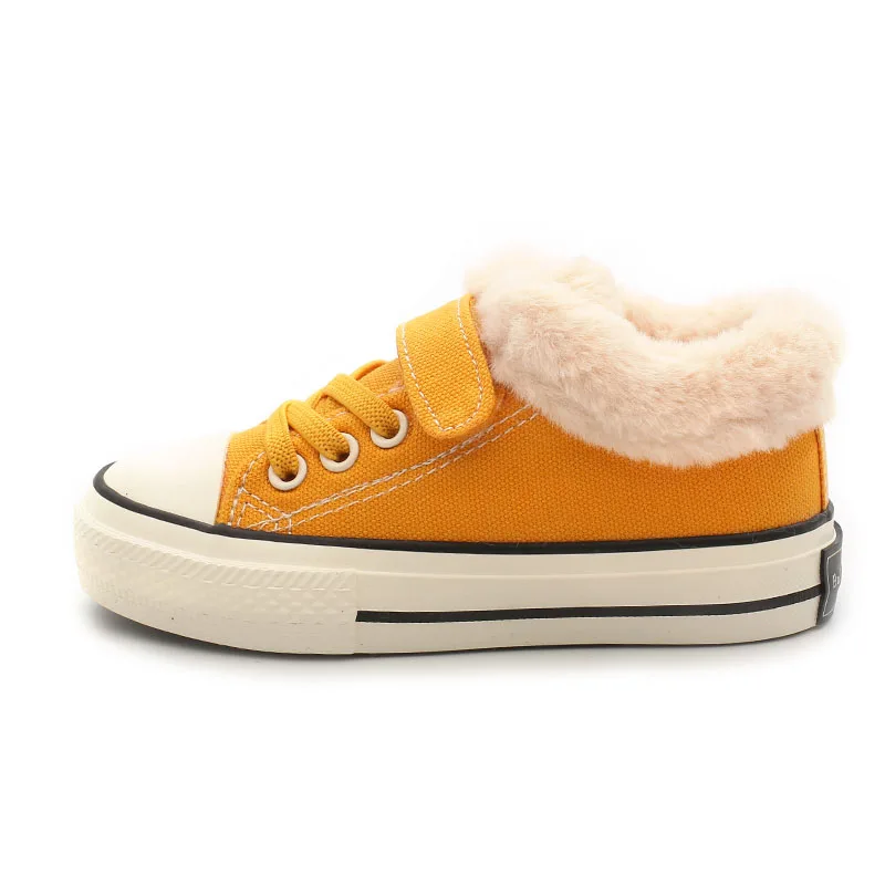 Babaya bottines fille/детские зимние ботинки для мальчиков и девочек; зимняя теплая обувь на меху; детские ботинки для мальчиков; парусиновая обувь; кроссовки для маленьких девочек - Цвет: yellow