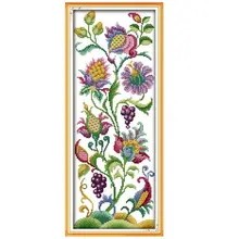 DIY Handmade Needlework Cross Stitch Set Embroidery Kit 14CT Beautiful Flowers Pattern Cross-Stitching 19*47cm Home Decoration mnls diy dmc 3d cross stitching 0088