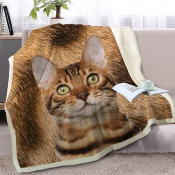 

150X200CM Dachshund Throw Blanket on Bed 3D Animal Dog Plush Sherpa Blanket Bulldog Bedspread Cracked Bricks Wall Thin Quilt