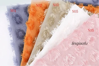 

New product pine needle jacquard round three-dimensional tassel Korean fashion plush fabric