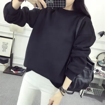 

2019 new ladies slim cotton hooded sweater bottoming shirt