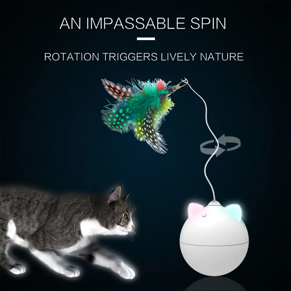 

Creative Cat Pet toys Interactive Ball Automatic Cat Toy Automatic Rolling Ball for Cats with Colorful Light