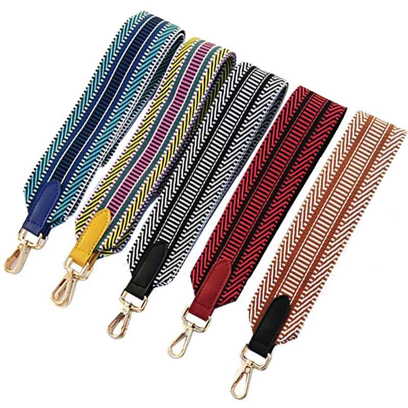 

Stripe Colored Belt Bags Strap Accessories For Women Rainbow Adjustable Shoulder Handbag Straps Decorative Bag Handle Ornament