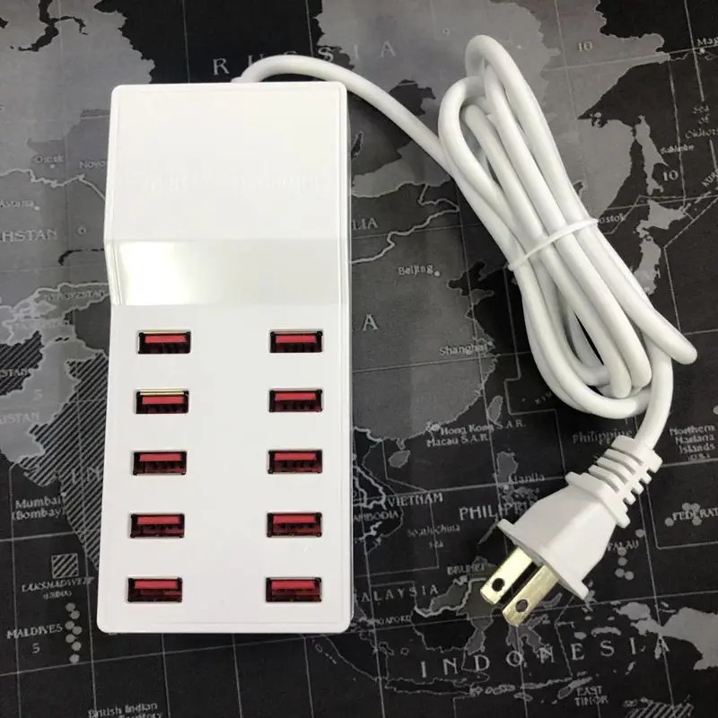 10 станция для зарядки с USB разветвителем 50 Вт мобильный телефон Зарядное устройство концентратор умная ИС(интеграционная схема зарядки Универсальный Мощность адаптер для Xiaomi huawei смартфонами