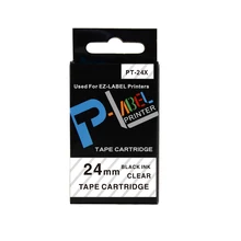 1 шт. XR-24X/PT-24X лента для этикеток для Casio 24 мм черная на прозрачном принтере лента совместима с Casio EZ принтеры этикеток