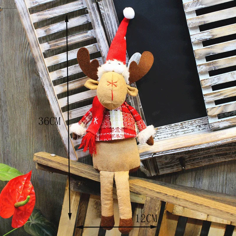 Christmas home decoration articles retractable plush elk doll handmade exquisite luxury elk decoration Christmas decorations