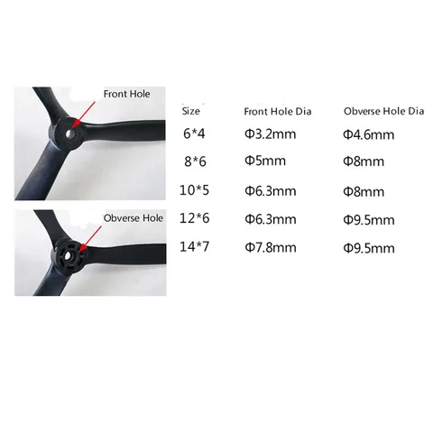 4pcs RC Aircraft Direct drive Electric MA Propeller 6x48x610x512x614x7 3 Blade 6 14inch CWCCW For Helicopter Glider title=