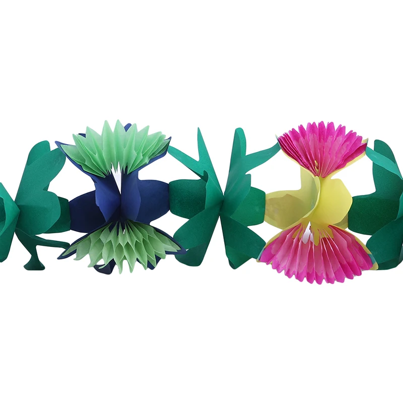 Tropical Leaves Banner Flower Garland Paper Flag Bunting Birthday Baby Shower Hawaiian Summer Party Decor