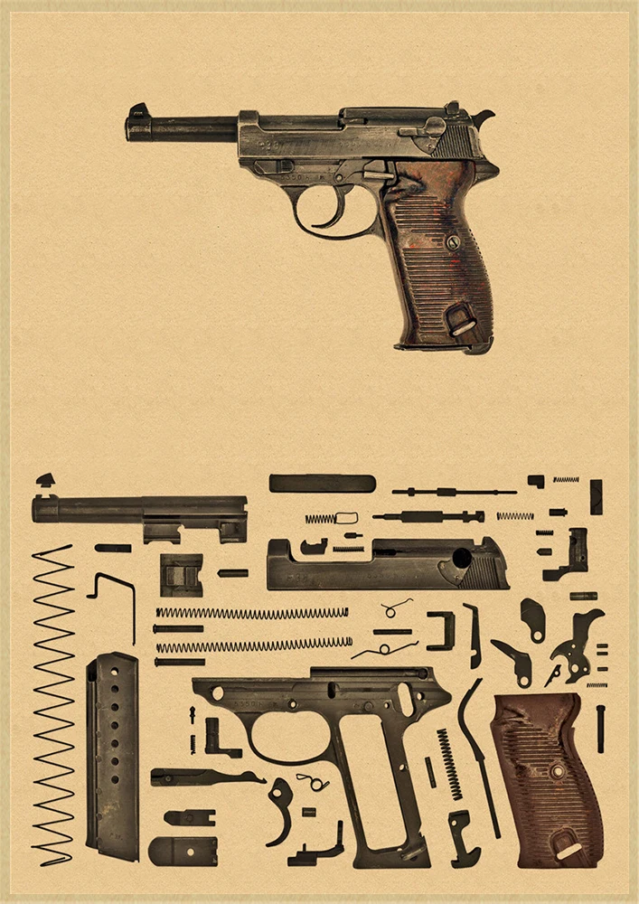 Gun Posters world famous gun Posters military fans Vintage Classic Poster Bar Cafe Living Room Dining room Wall Decorative Paintings
