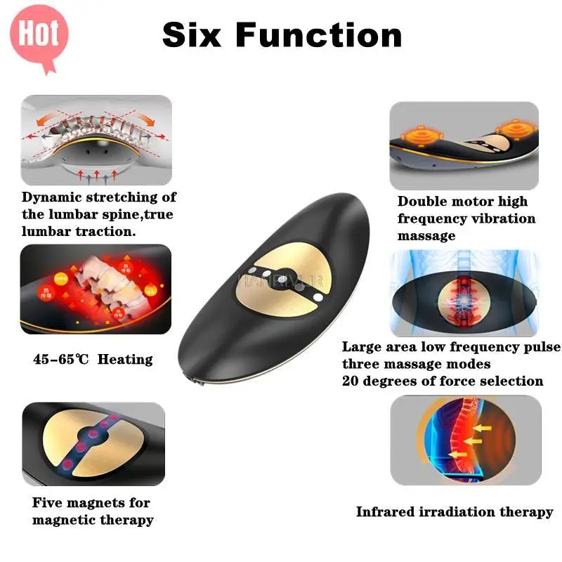 Lumbar Spine Massager Neck Lumbar Traction Multifunctional Inflatable Hot  Compress Vibration Air Pressure Waist Massager Warm - AliExpress