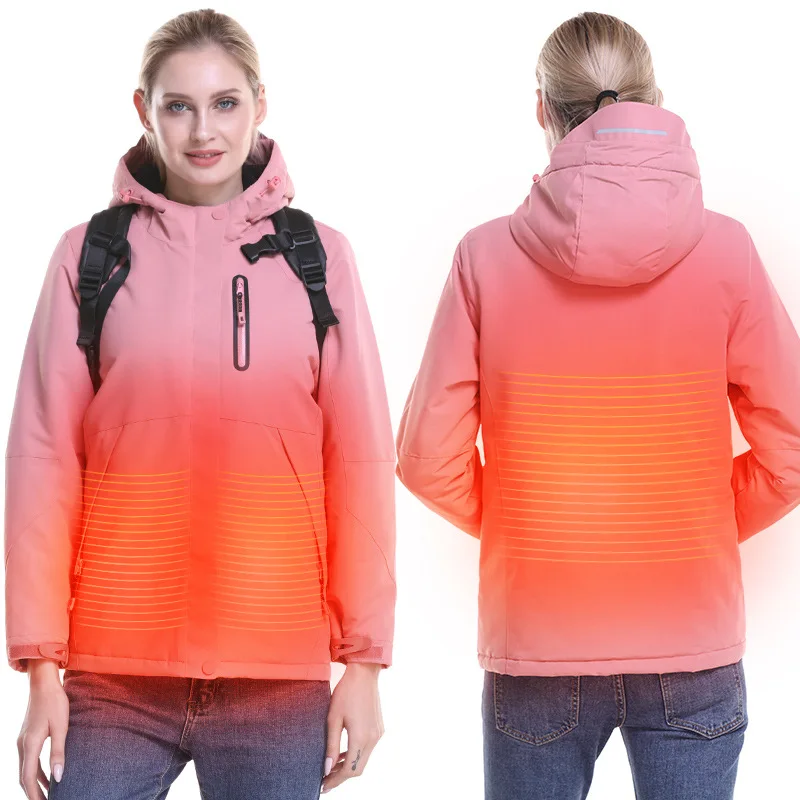 

Winter Warm Heating Jackets Women Intelligent Thermostat Hooded Heated Clothing Men's Waterproof Skiing Hiking Fleece Jackets