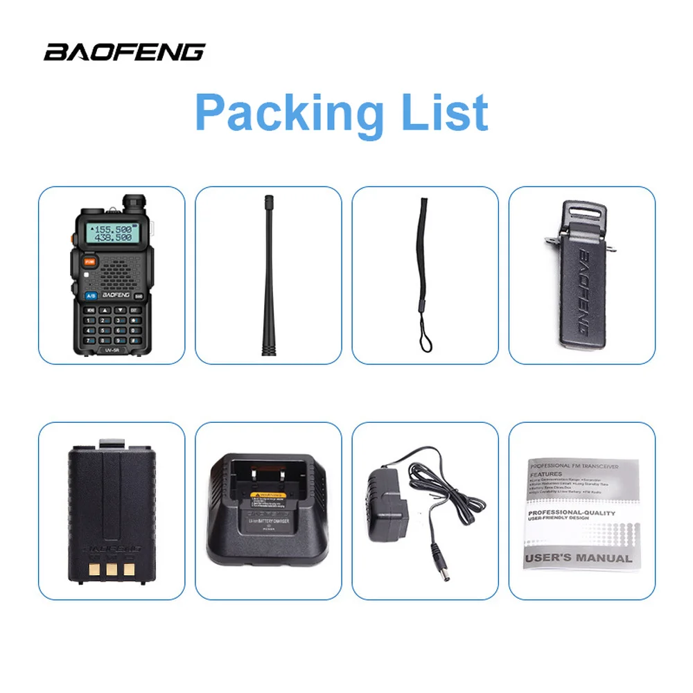 Baofeng UV 5R Walkie Talkie 10km UV5R CB Radio 8W 128CH VHF UHF Dual Band Baofeng UV-5R Two Way ham Radio comunicador scanner