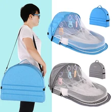 Lit Portable pour bébé, nid de voyage, Protection solaire, moustiquaire avec couffin pliable, respirant, panier de couchage pour nourrissons