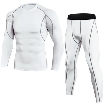 

2020 New Compression Tracksuit Fitness Tight Sportswear Running Set thermal underwear Men's Sportswear Demix Gym Sport Suit mens