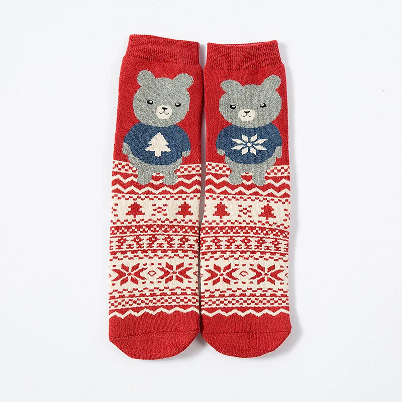 4 Японский Модный Милый принт с животными; сезон осень-зима; Новинка; женские Носки с рисунком медведя/кролика/пингвина; подарок на Рождество - Цвет: 4
