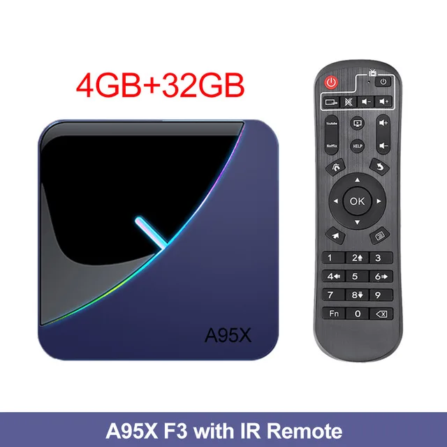 Android 9,0 RGB светильник Smart tv Box Amlogic S905X3 5 ГГц двойной Wifi BT4.2 H.265 8K Netflix Youtube медиаплеер A95X F3 телеприставка - Цвет: 4G 32G