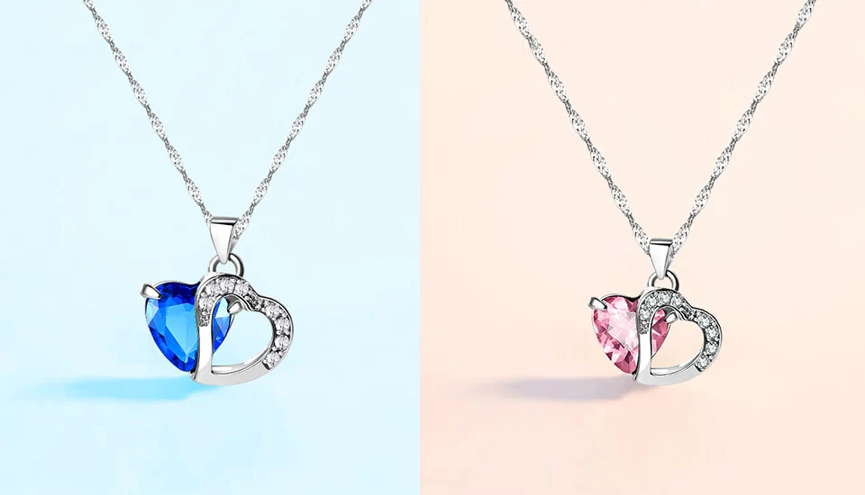 ZWCX, ожерелье с большим кристаллом в виде сердца для женщин, женская мода, кубический цирконий, серебряная цепочка, женские чокеры, ожерелье, ювелирные изделия