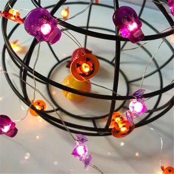 

New Halloween Decorative Lights String Bat Pumpkin Skull Led Lantern String Night Lights Party Decor Lighting Strings