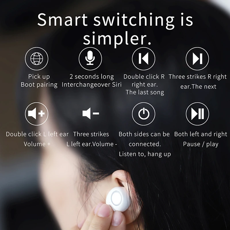 TWS 5,0 Bluetooth наушники туры беспроводной 3D стерео Hearphone гарнитуры наушники двойной микрофон с зарядным устройством IPX5 Водонепроницаемый