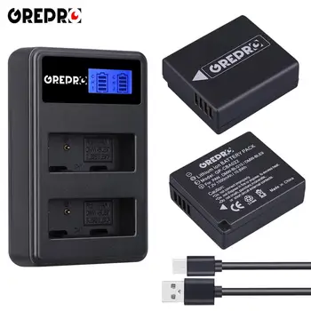 

2Pcs 1500mAh DMW-BLG10 DMW BLG10 BLE9E Battery + LCD Dual USB Charger for Panasonic LUMIX GF5 GF6 GX7 LX100 GX80 GX85