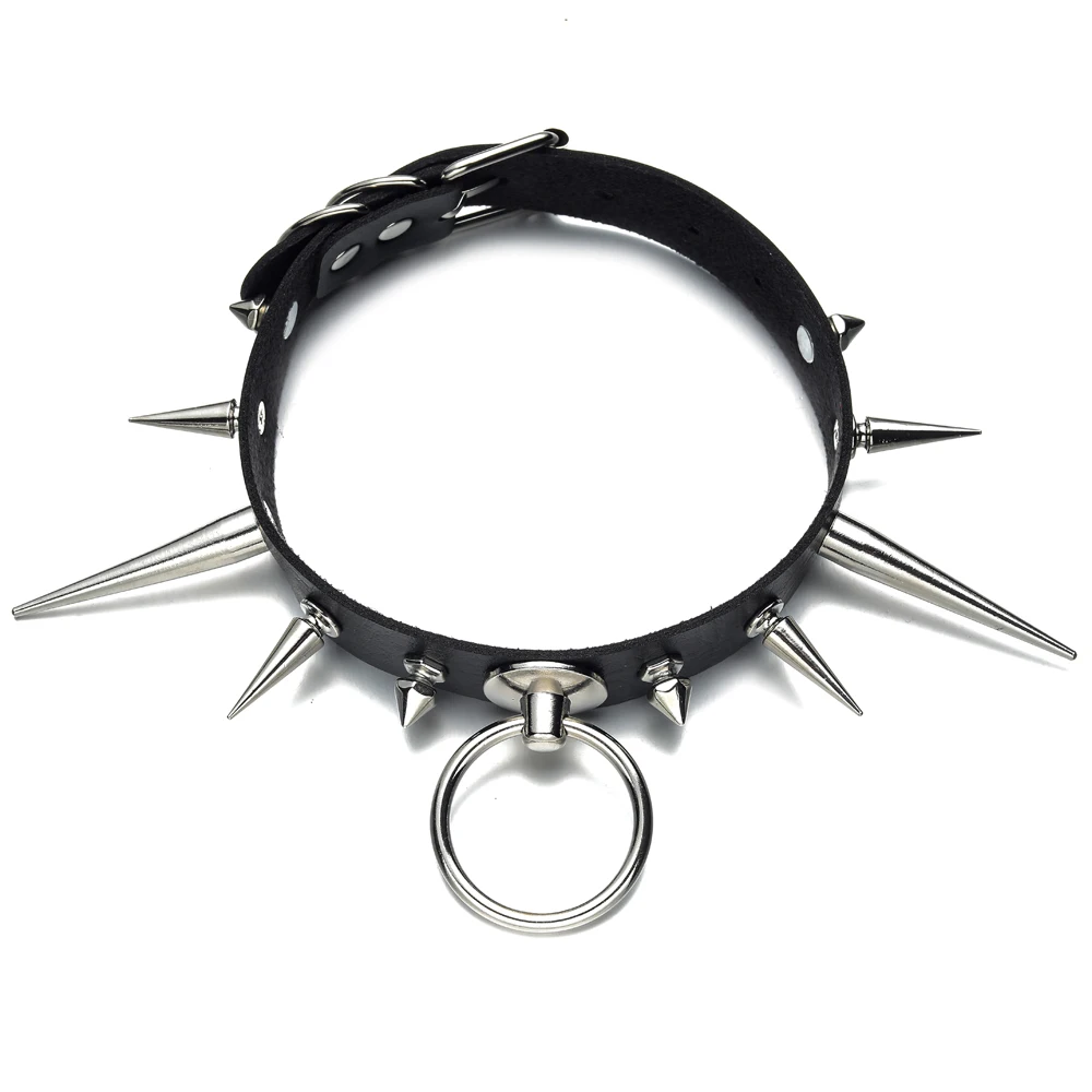 Punk Long Spiked Choker Faux Leather Collar For Girls Cool Rivets Chocker Goth Style Necklace Jewelry Gothic Accessories | Украшения и