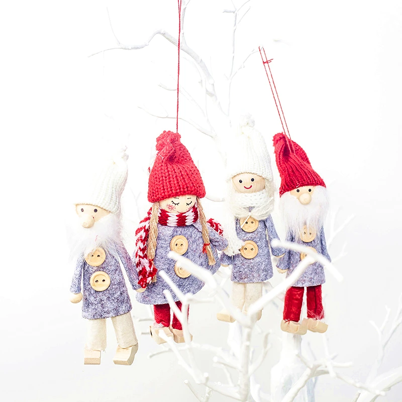 

1Pcs Christmas Decoration for Home Noel Christmas Angel Girl Boy Ski Plush Dolls Christmas Tree Ornament Pendant New Year 2020,Q