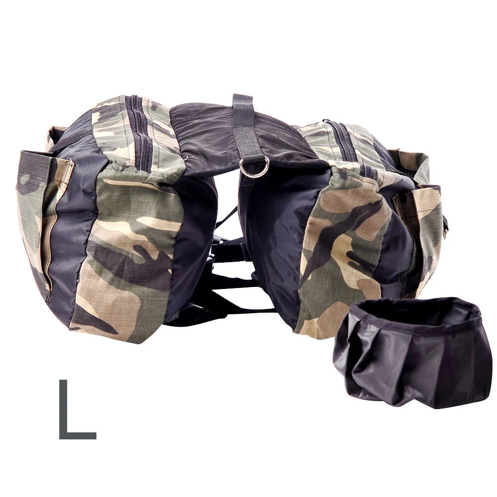 Mochila con arnés y bolsillos laterales para mascotas, bolsa de tela Oxford portátil para senderismo, impermeable, para viajes al aire libre, para perro