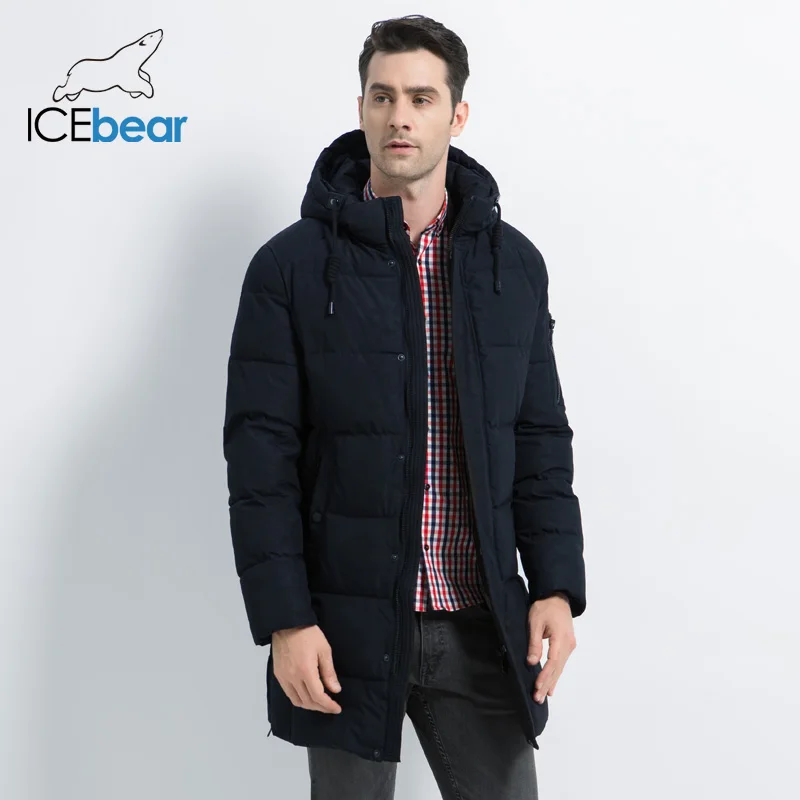 ICEbear Новая зимняя мужская куртка высокое качество Мужское пальто Толстая Теплая мужская хлопковая одежда брендовая мужская одежда MWD17933I