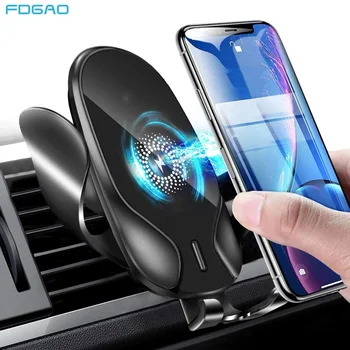 Caricabatterie per auto Wireless Qi 15W per iPhone 11 XS Max X 8 XR 10W supporto per telefono per auto con ricarica Wireless veloce per Samsung S10 S20 nota 10