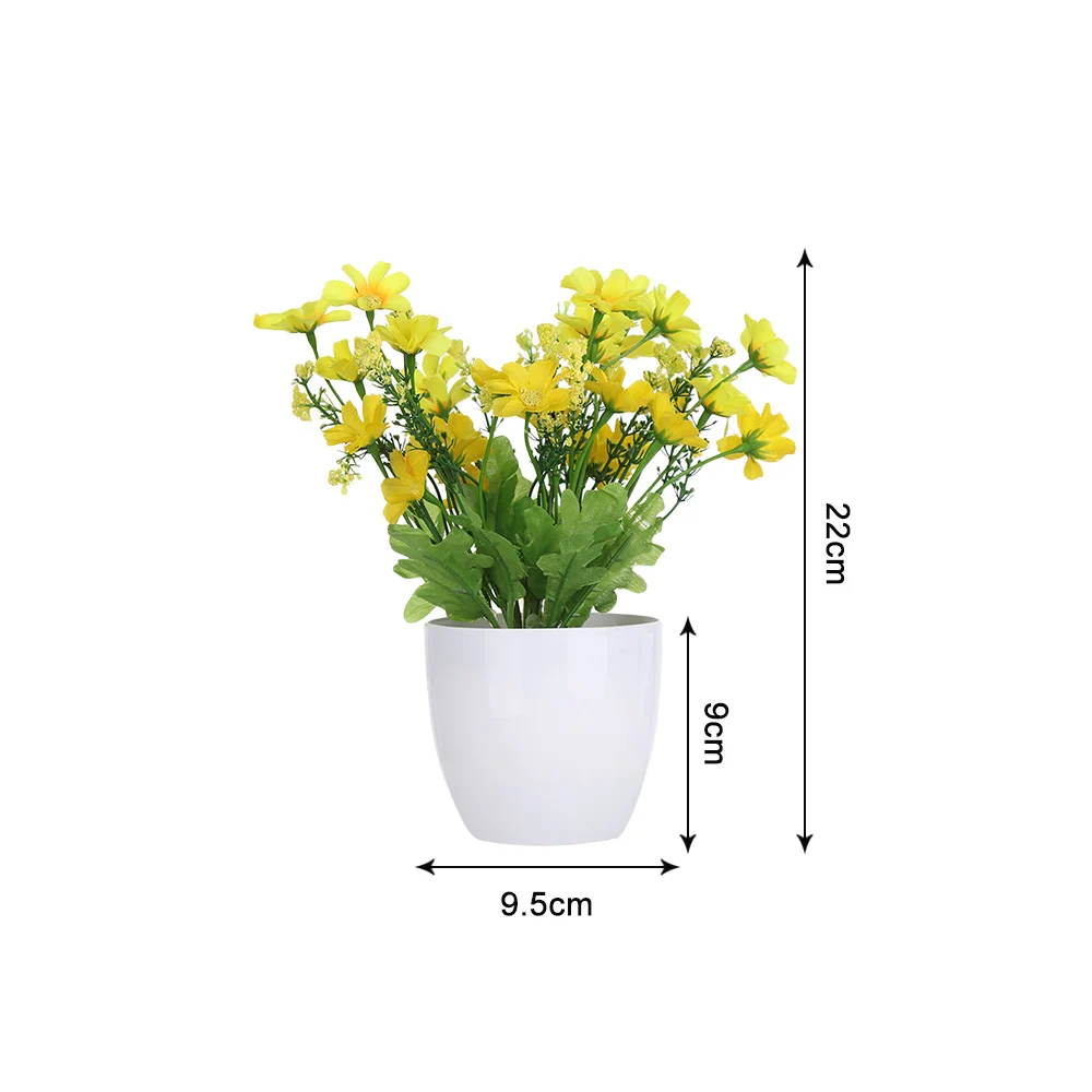 1 Set Gift Craft Handmade Chrysanthemum Topiary Pine Tree Lifelike Plants Simulation Potted Home Decoration Artificial Bonsai