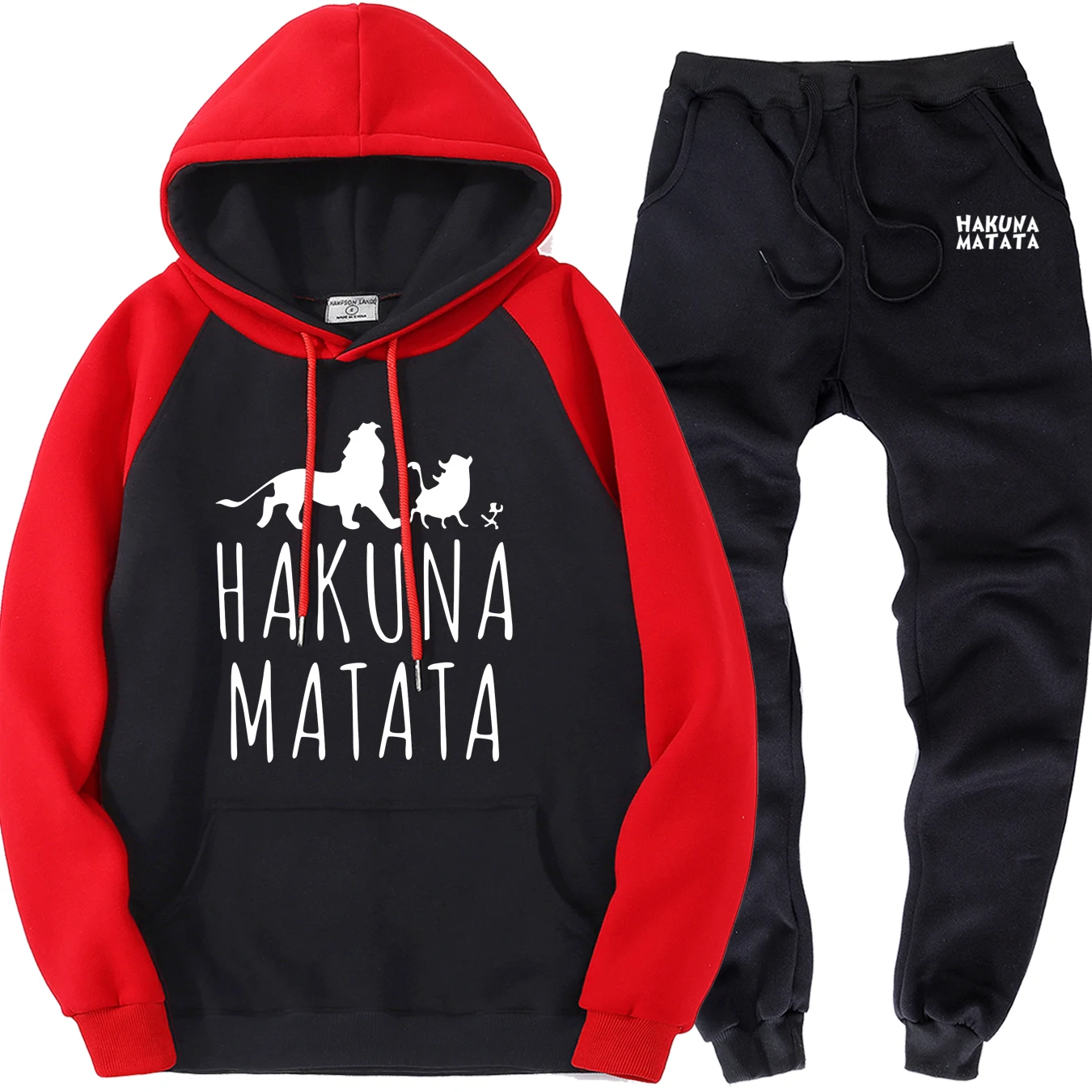 HAKUNA MATATA, мужские комплекты одежды, новинка, фирменный пуловер, теплые спортивные штаны, мужские спортивные комплекты, Король Лев, уличная одежда, спортивный костюм
