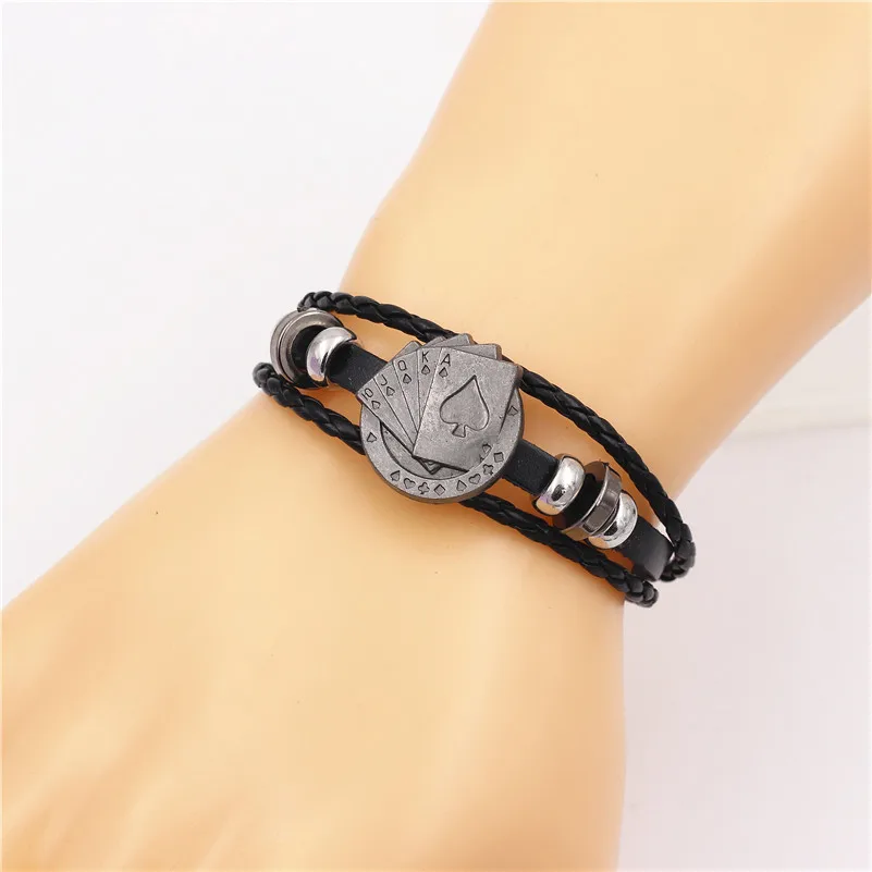 2021 Multilayer Bracelet Men Casual Fashion Braided Leather Bracelets For Women Wood Bead Bracelet Punk Rock Men Jewelry.