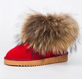 red Новые женские ботинки; кожаные зимние ботинки на лисьем меху; женские зимние ботинки; австралийские женские зимние ботинки; женские ботильоны; botas Mujer - Цвет: red