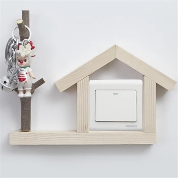 

8.6*8.6 cm Wood Key Hangers For The Hallway Pine Porch Home Accessories Living Room Hooks Door Wooden Switch Decorative Hanger