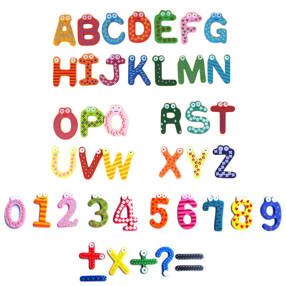 1set Kayu Kulkas Magnet Kulkas Stiker Kartun Angka Alfabet Berwarna Warni Untuk Mainan Untuk Anak Bayi Pendidikan Math Mainan Aliexpress