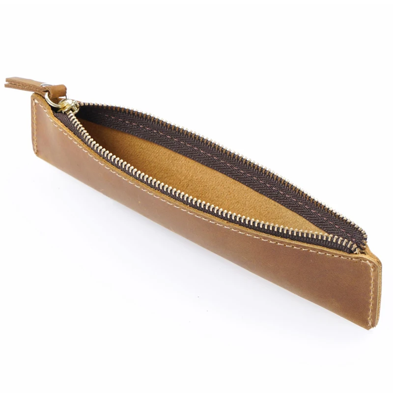 Retro Vintage Leather Pencil Case Leather Handmade Purse Pouch Bag Box Make  Up Cosmetic Pen Case Student Stationery Storage Bag
