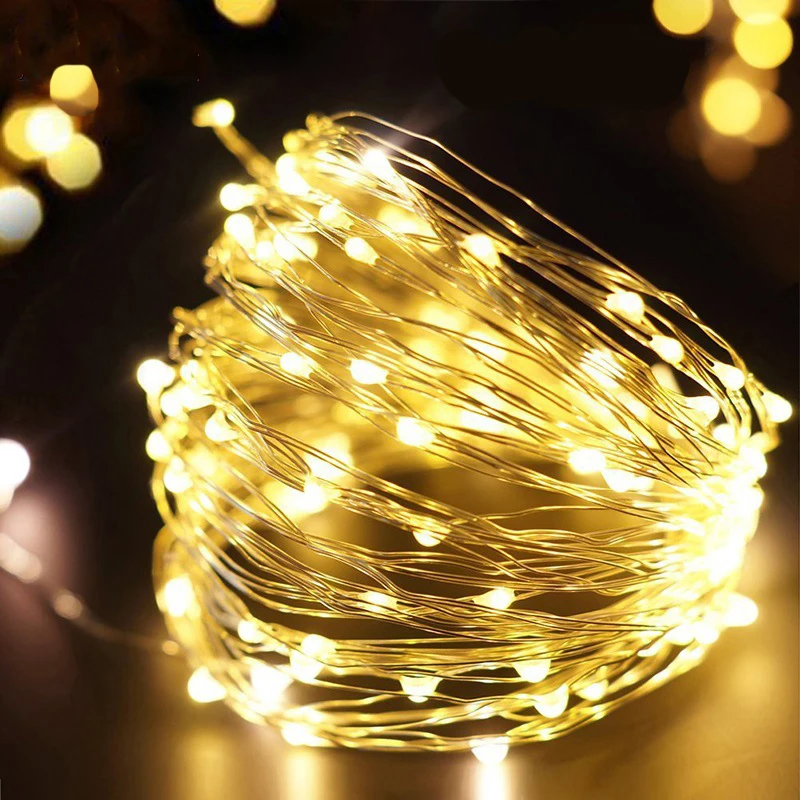 Party Supplies 1M/2M/3M/10M Copper Wire LED Light String Fairy Garland Lights Wedding Lights Decor Christmas Decoration For Home