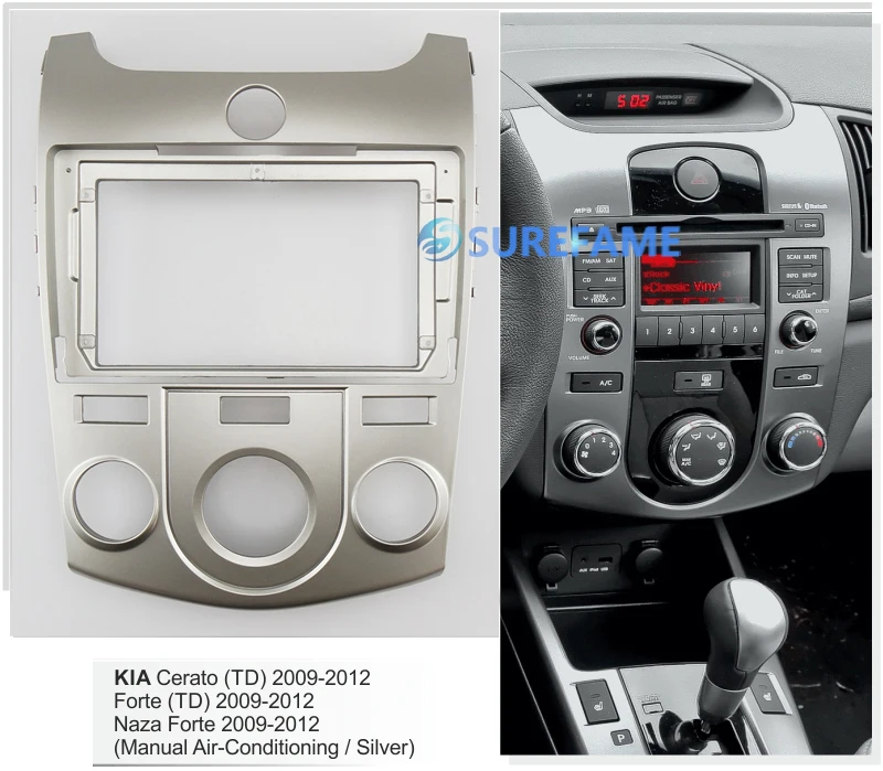 9 дюймовая Автомобильная радиопанель Fascia ДЛЯ KIA Cerato Forte 2009 2012 (Руководство A/C