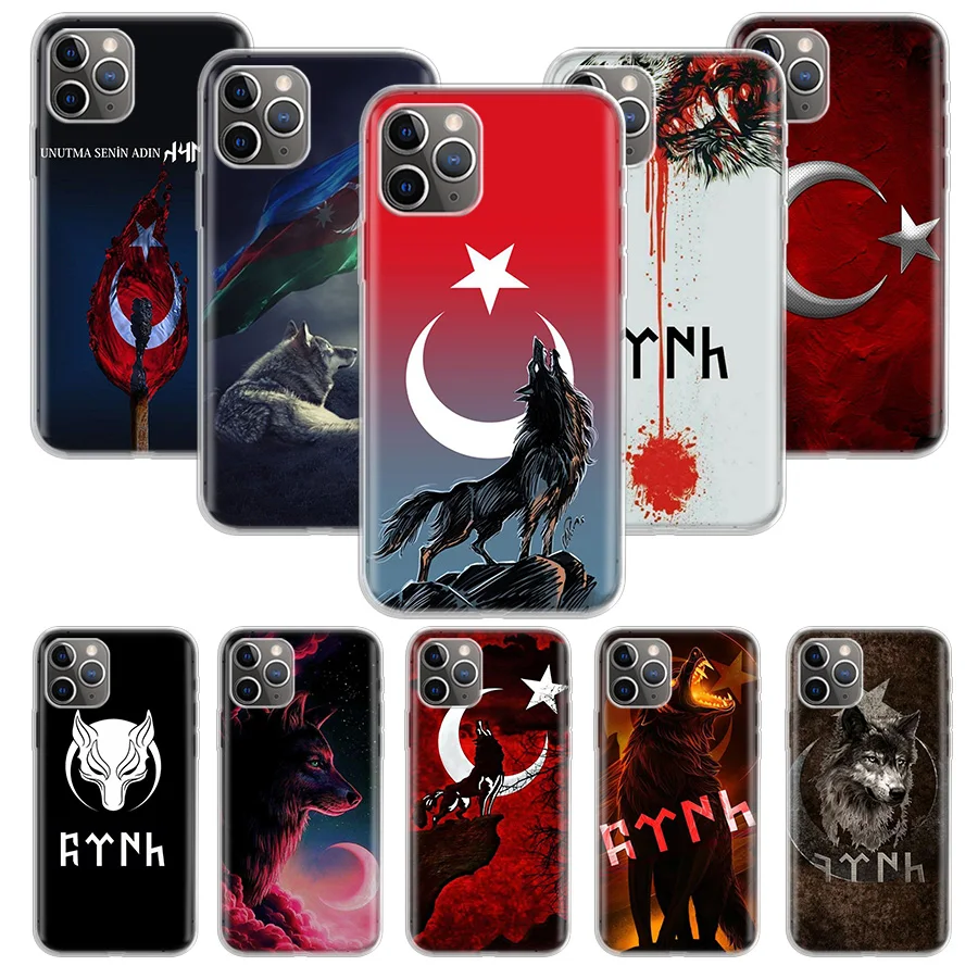 Чехол с флагом Турции и волком для Apple iphone 11 12 Mini Pro XS Max XR X 7 8 6 6S Plus 5 5S SE 10 десять