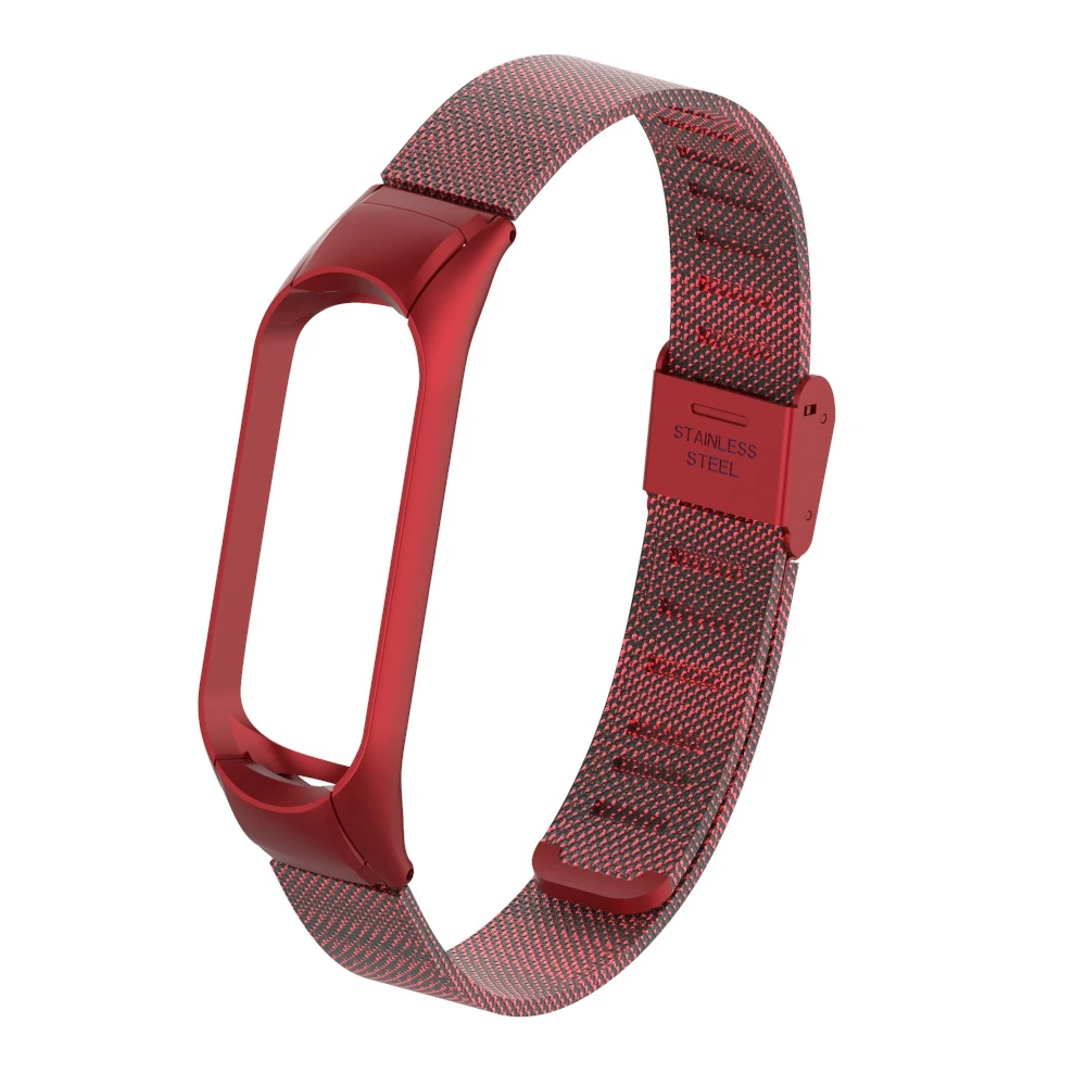 Металлический ремешок для mi Band 4 3, умный браслет, браслет из нержавеющей стали для Xiaomi mi band 4 NFC Global, умные часы для женщин и мужчин - Цвет: Red Wristband
